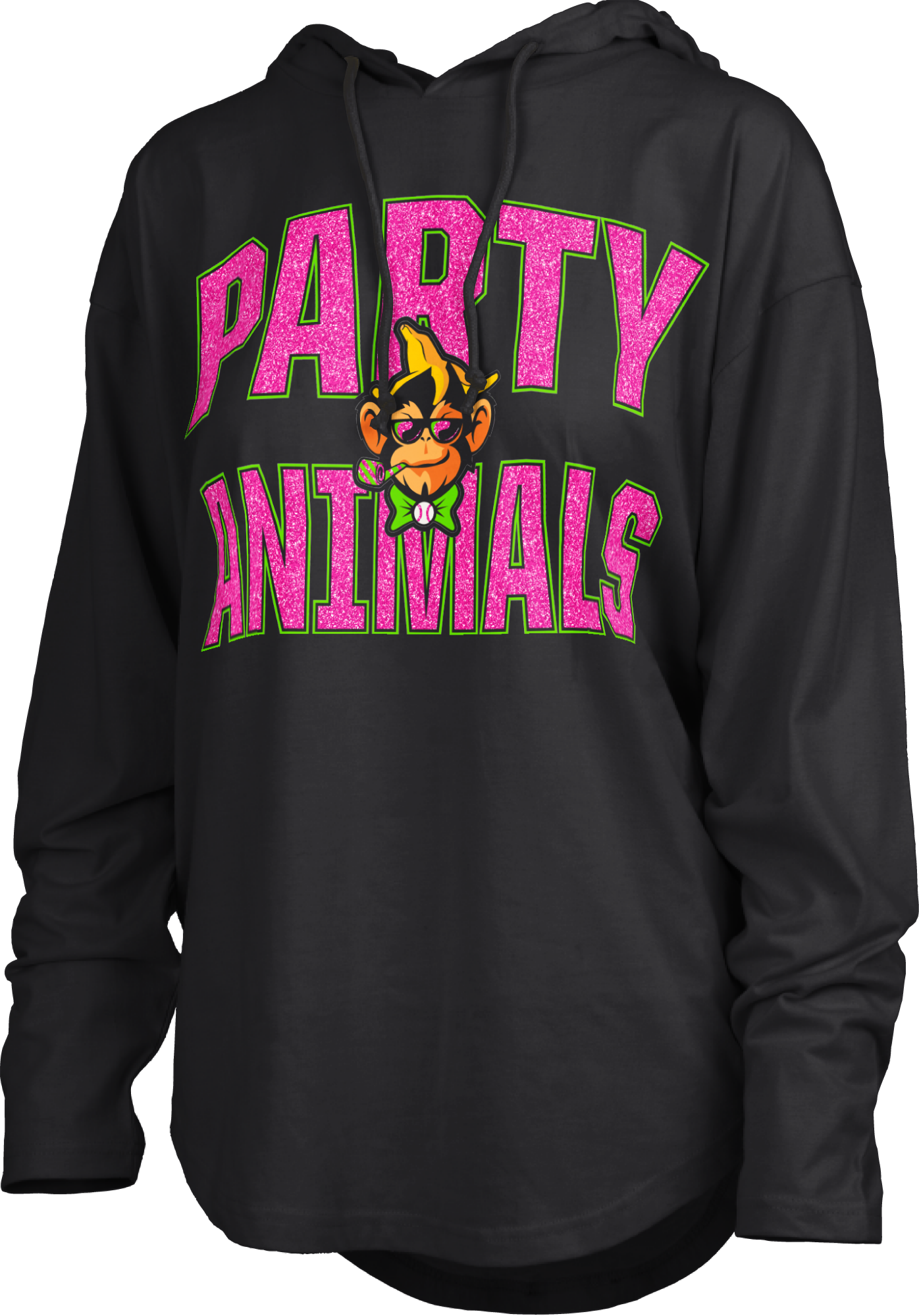 Women's Party Animals Maxima Glitter Light Weight Hoodie - Black