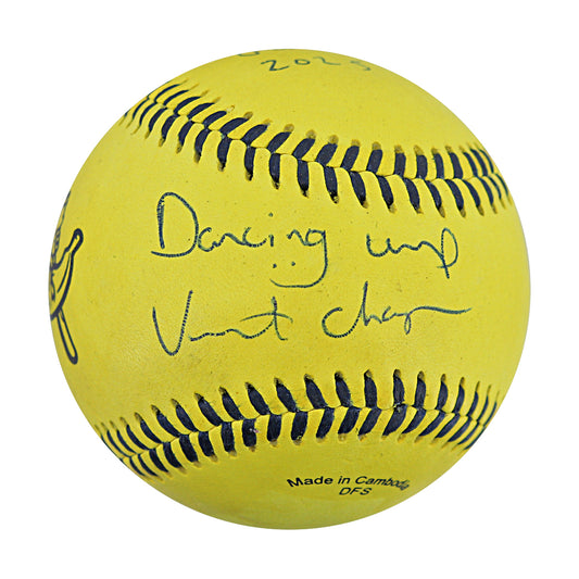 Vincent "The Dancing Umpire" Chapman Autographed and Inscribed Game Used Banana Ball from 3/15/25 at Tampa (2 of 2)