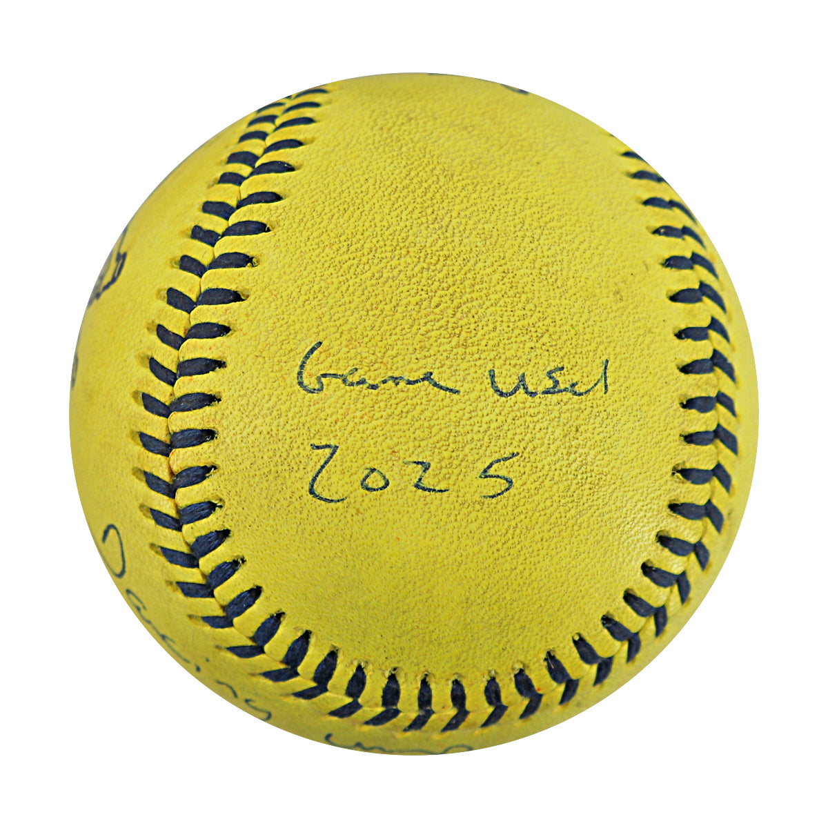 Vincent "The Dancing Umpire" Chapman Autographed and Inscribed Game Used Banana Ball from 3/15/25 at Tampa (1 of 2)