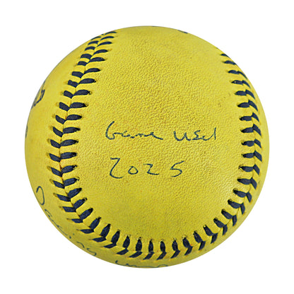 Vincent "The Dancing Umpire" Chapman Autographed and Inscribed Game Used Banana Ball from 3/15/25 at Tampa (1 of 2)