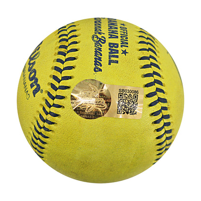 Vincent "The Dancing Umpire" Chapman Autographed and Inscribed Game Used Banana Ball from 3/15/25 at Tampa (1 of 2)