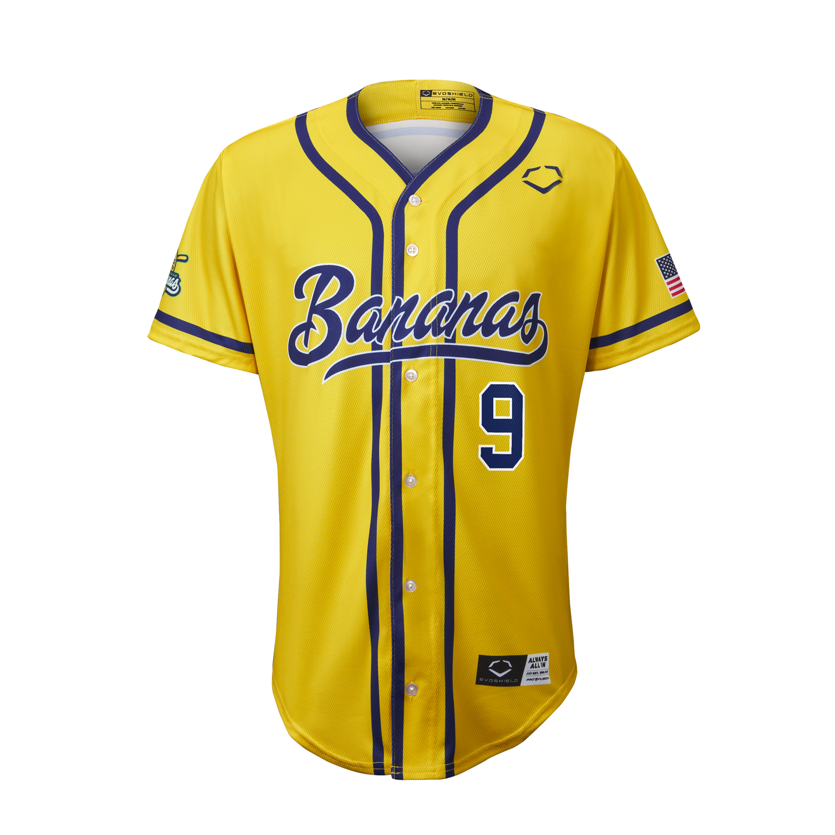 YOUTH Bananas Noah Bridges 9 EvoShield Jersey Yellow Banana Ball