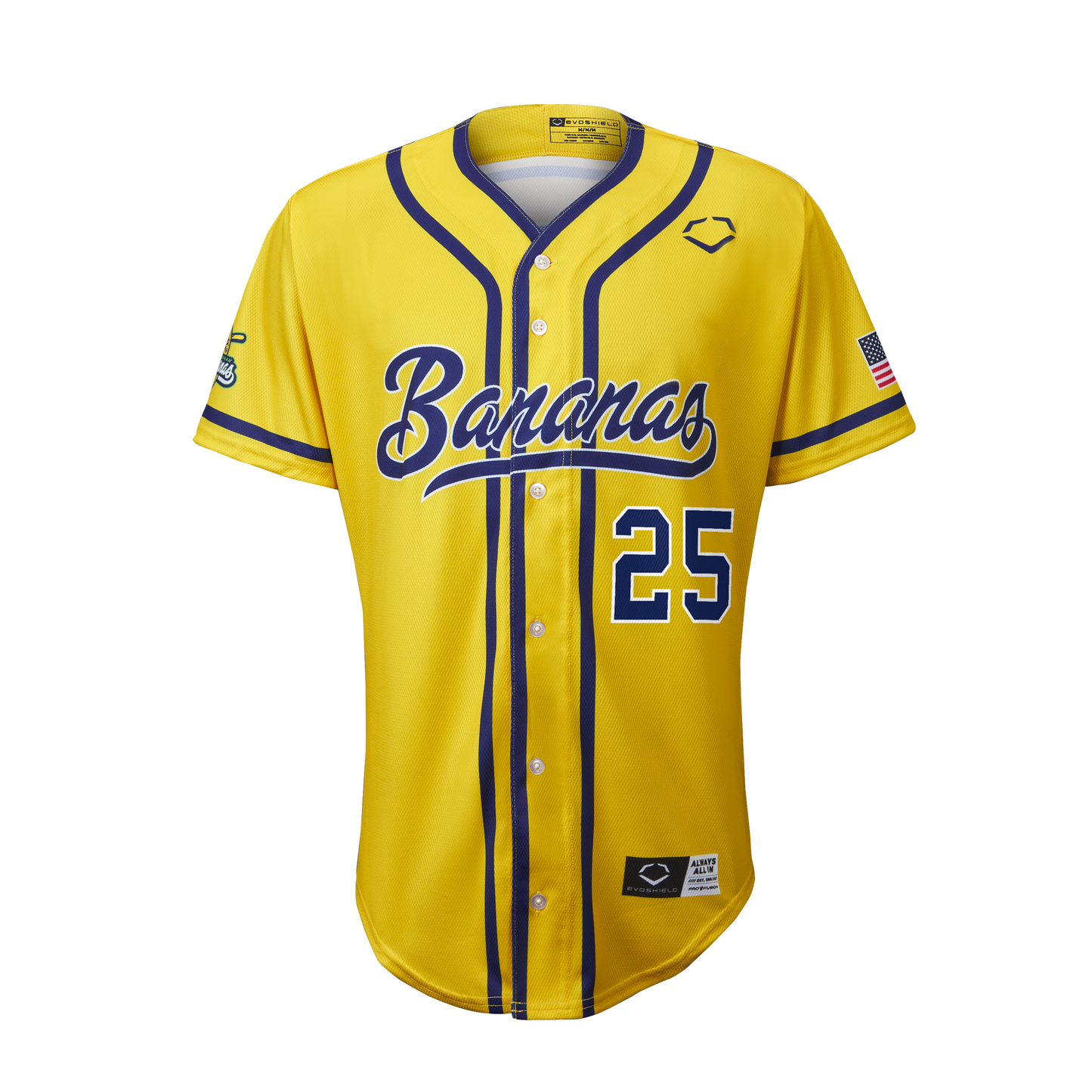 YOUTH Bananas Christian Dearman #25 EvoShield Jersey - Yellow