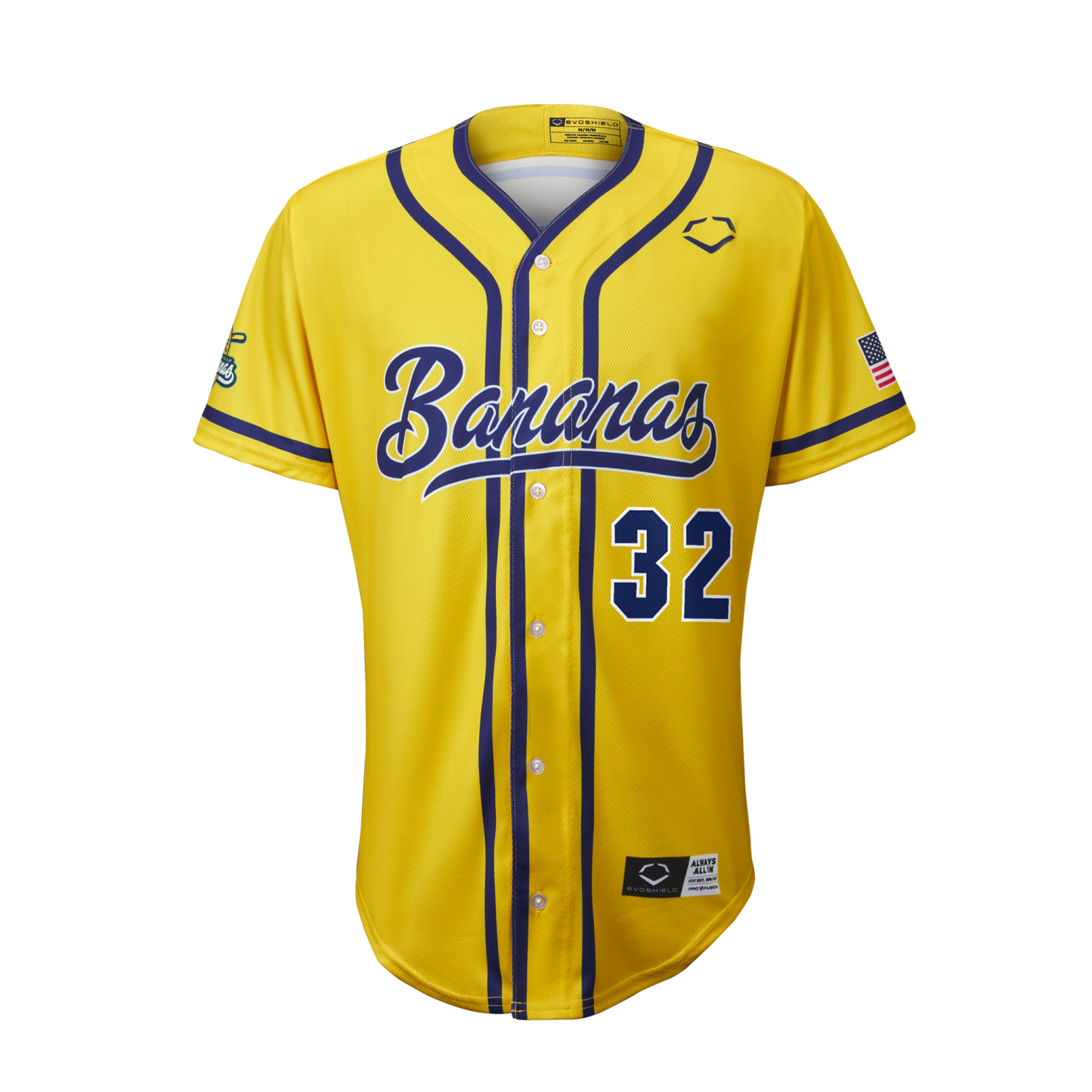 Bananas Kyle Perry #32 Evoshield Jersey - Yellow