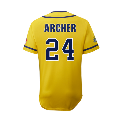 YOUTH Bananas Andy Archer #24 EvoShield Jersey - Yellow
