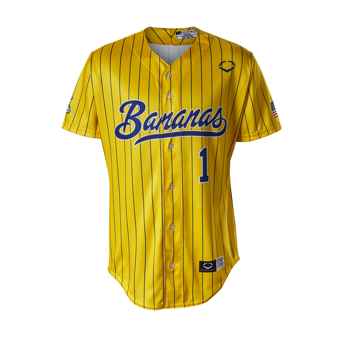YOUTH Bananas EvoShield Jersey Yellow Pin Stripe Banana Ball