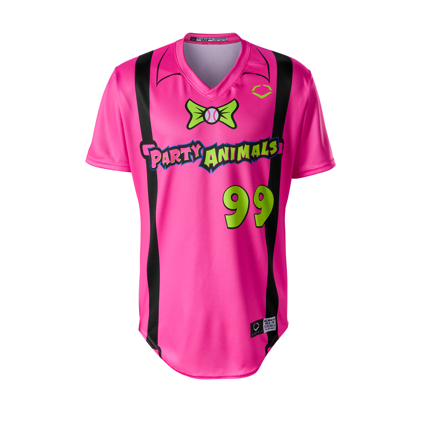 YOUTH Party Animals EvoShield Short Sleeve Jersey - Pink Suspenders