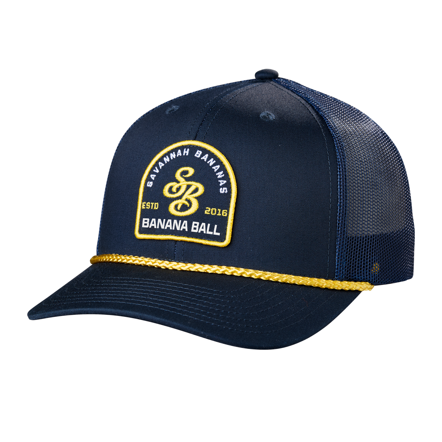 Bananas Evoshield Trucker Patch Logo Hat with Yellow Rope- Navy