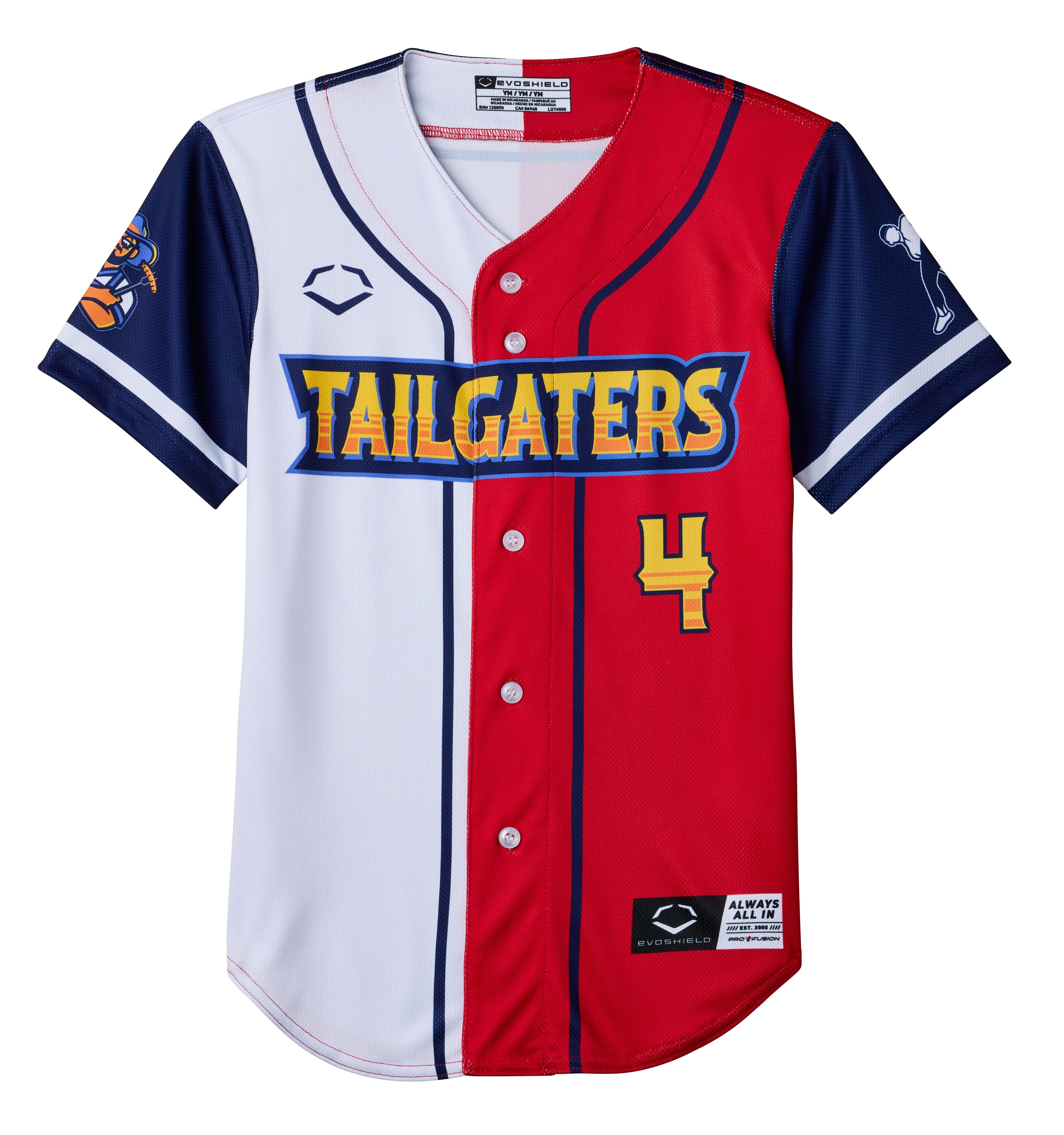 YOUTH Tailgaters EvoShield BBCL Jersey Texas Flag Banana Ball