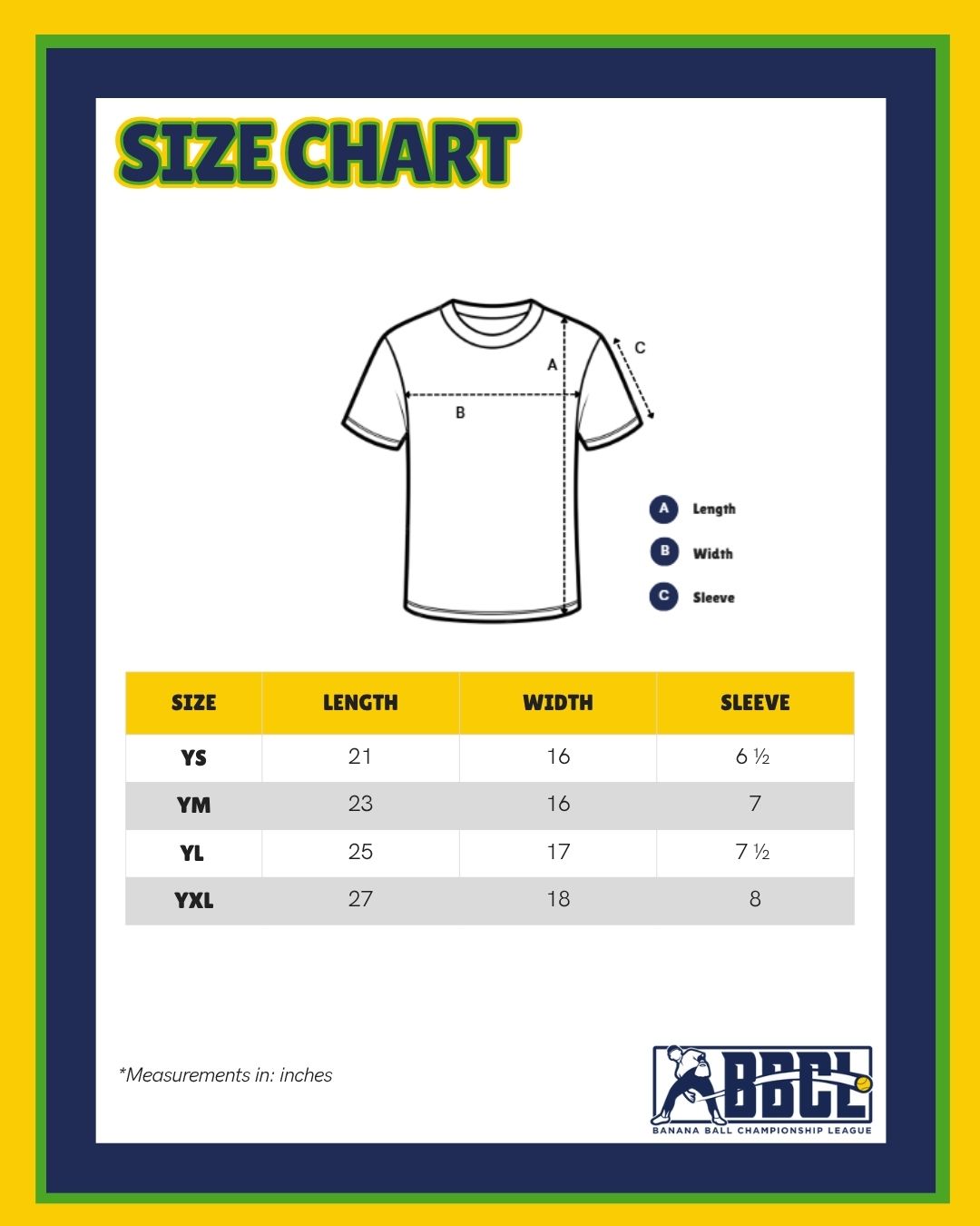 YOUTH Bananas Short Sleeve Primary Logo Tee - Yellow – Banana Ball