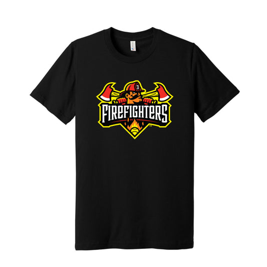 Firefighters Short Sleeve Primary Logo Tee - Black