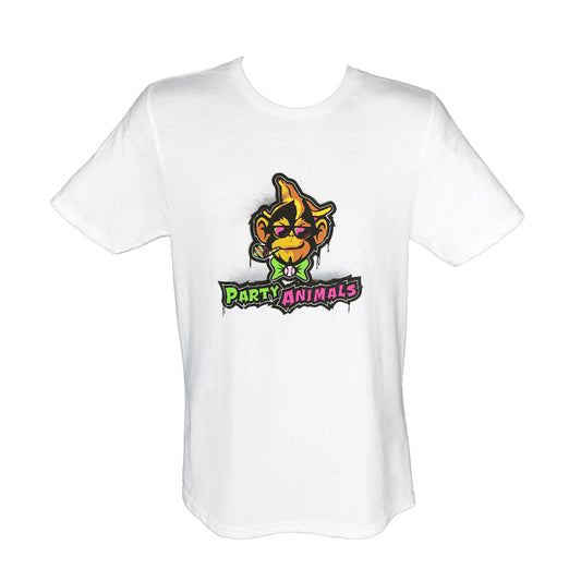 Party Animals Short Sleeve Graffiti Logo Tee - White