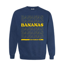 Load image into Gallery viewer, Bananas Long Sleeve Comfort Colors Repeating Crew - Navy
