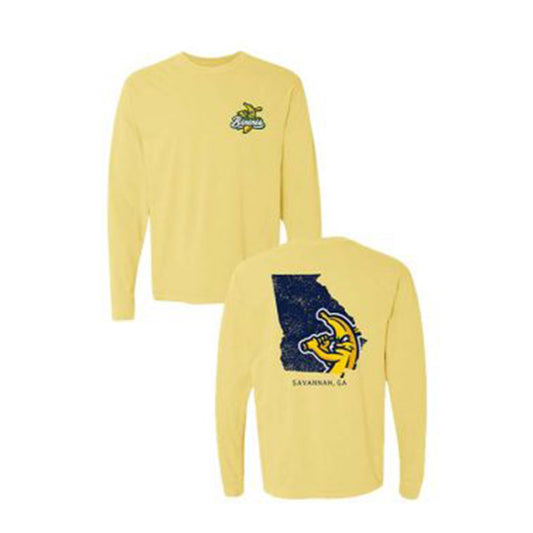 Bananas Long Sleeve Comfort Colors Tee - Yellow