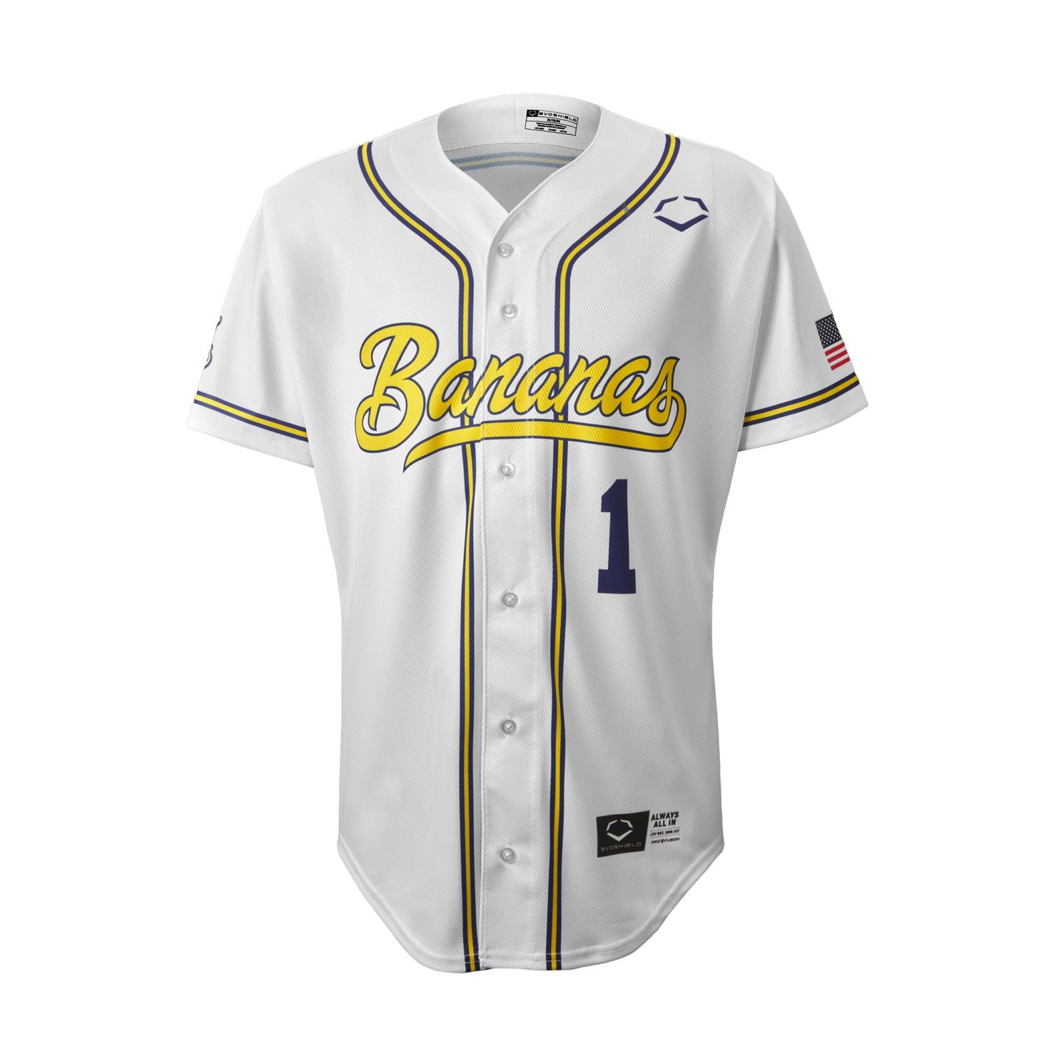Bananas EvoShield Jersey White The Savannah Bananas